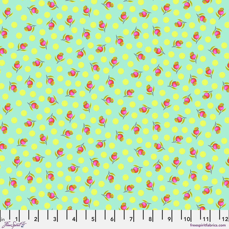 Untamed Quilt Fabric by Tula Pink - Impending Bloom in Moonbeam Green - PWTP239.MOONBEAM
