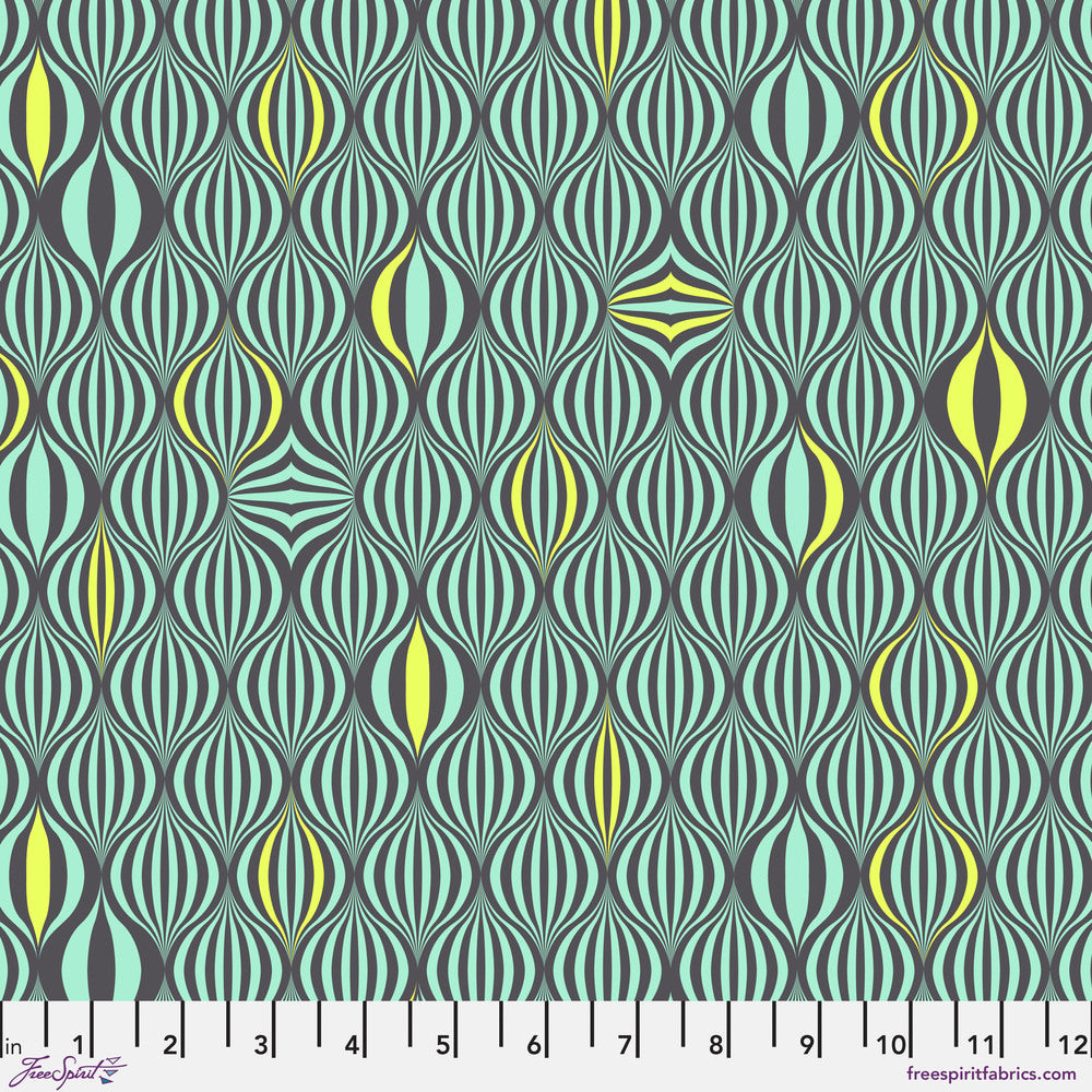 Untamed Quilt Fabric by Tula Pink - Light the Way in Moonbeam Green - PWTP241.MOONBEAM