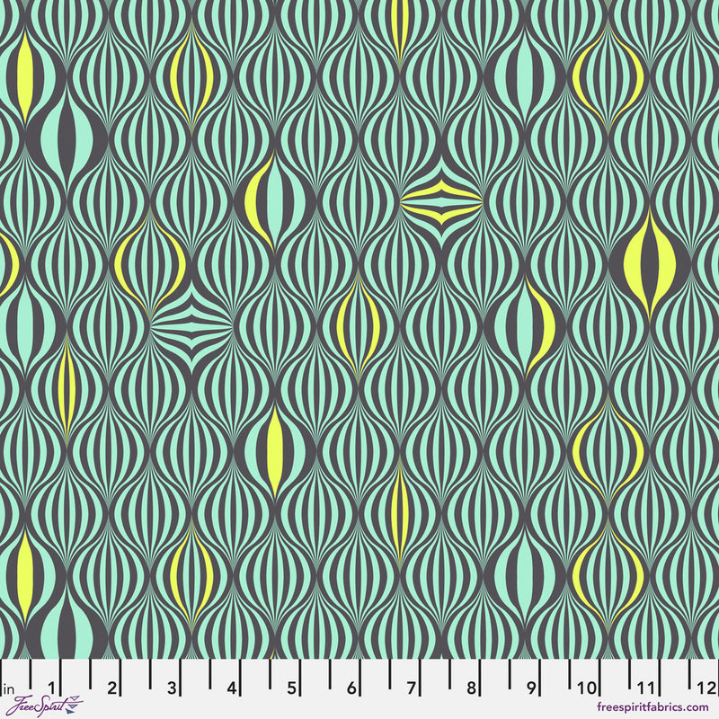 Untamed Quilt Fabric by Tula Pink - Light the Way in Moonbeam Green - PWTP241.MOONBEAM