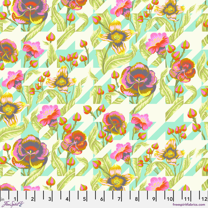Untamed Quilt Fabric by Tula Pink - Puppy Love in Moonbeam Green/Multi  - PWTP237.MOONBEAM