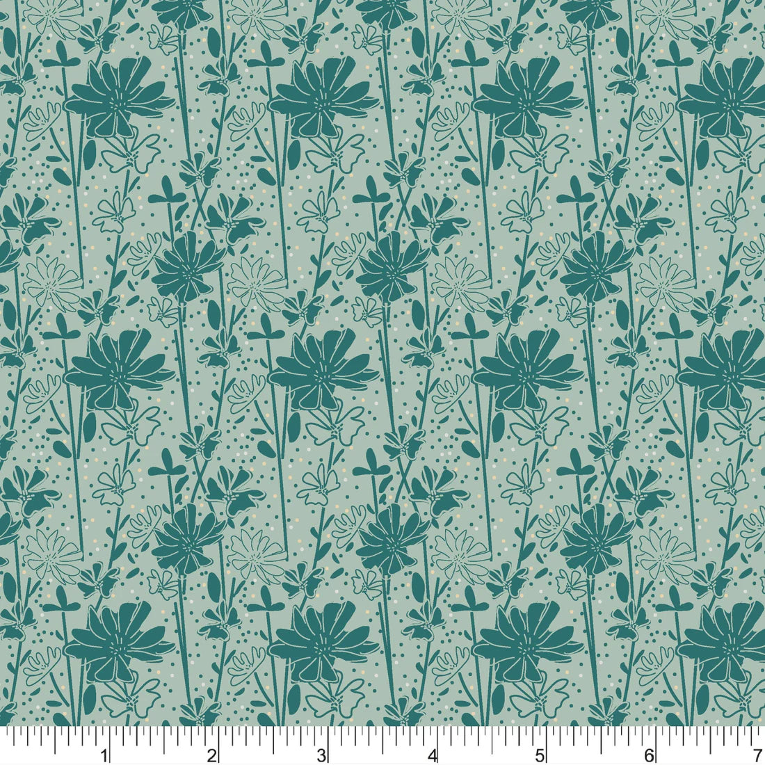Upstate Quilt Fabric - Chicory Love in Teal - PH0547