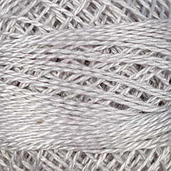 Valdani 117 White Smoke Gray Solid - Perle/Pearl Cotton Size 12, 109 yard ball - PC12-117