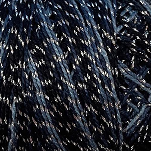 Valdani C700 Sparkle Constellation, Black/ Blue Variegated - Perle/Pearl Cotton Size 12, 109 yard ball - SPC12 C700