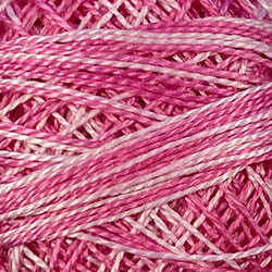 Valdani M14 Roses Pink Varigated - Perle/Pearl Cotton Size 12, 109 yard ball - PC12-M14