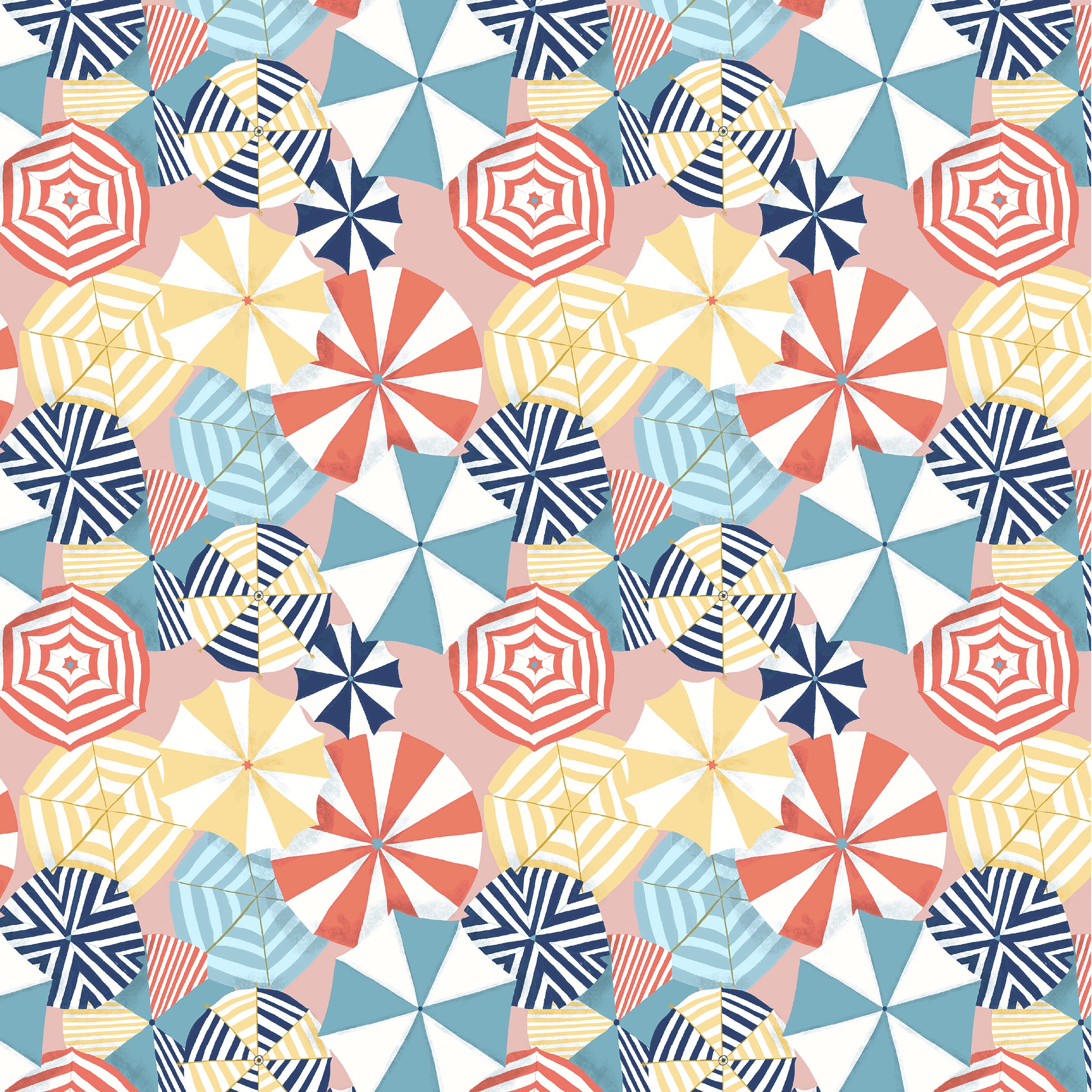 Villa Sol Quilt Fabric - Parasol in Salmon Pink - 55230-7