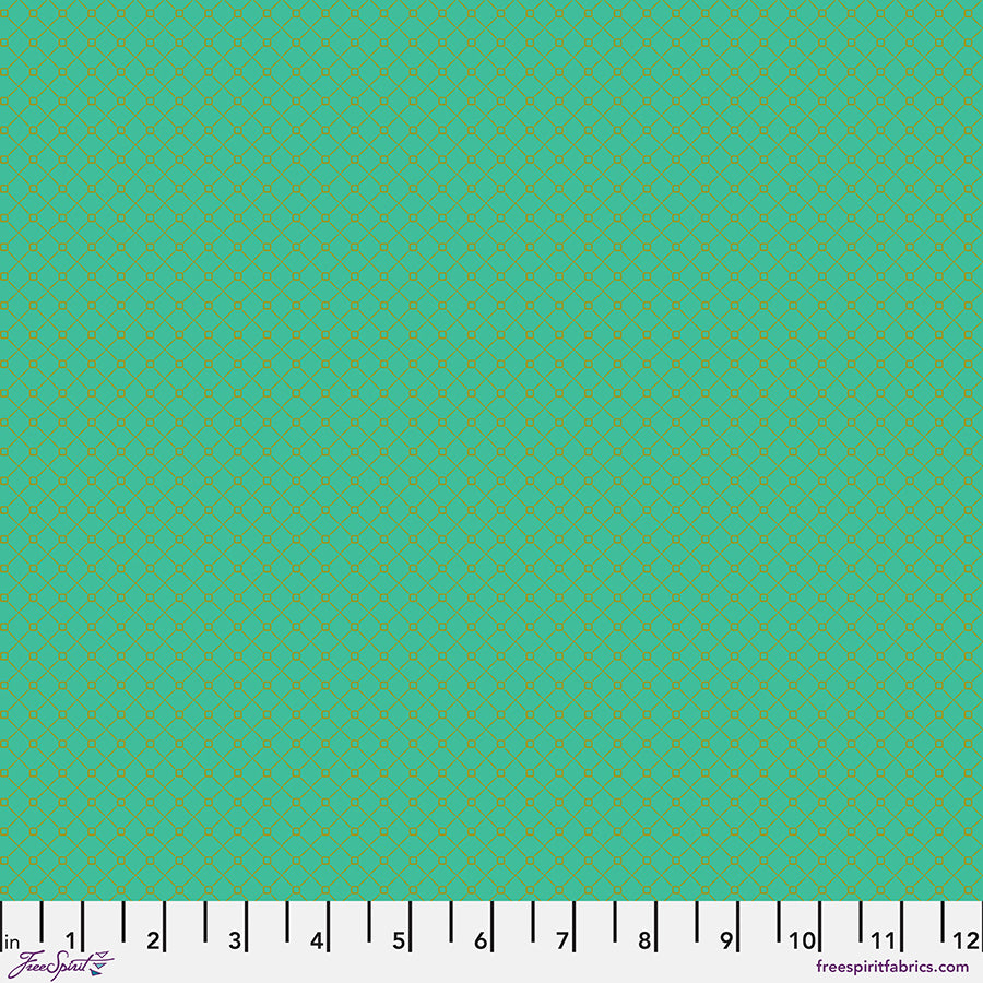 Vintage Cloth Quilt Fabric - Bridges Hashmarks in Vondel Green - PWSK082.VONDEL