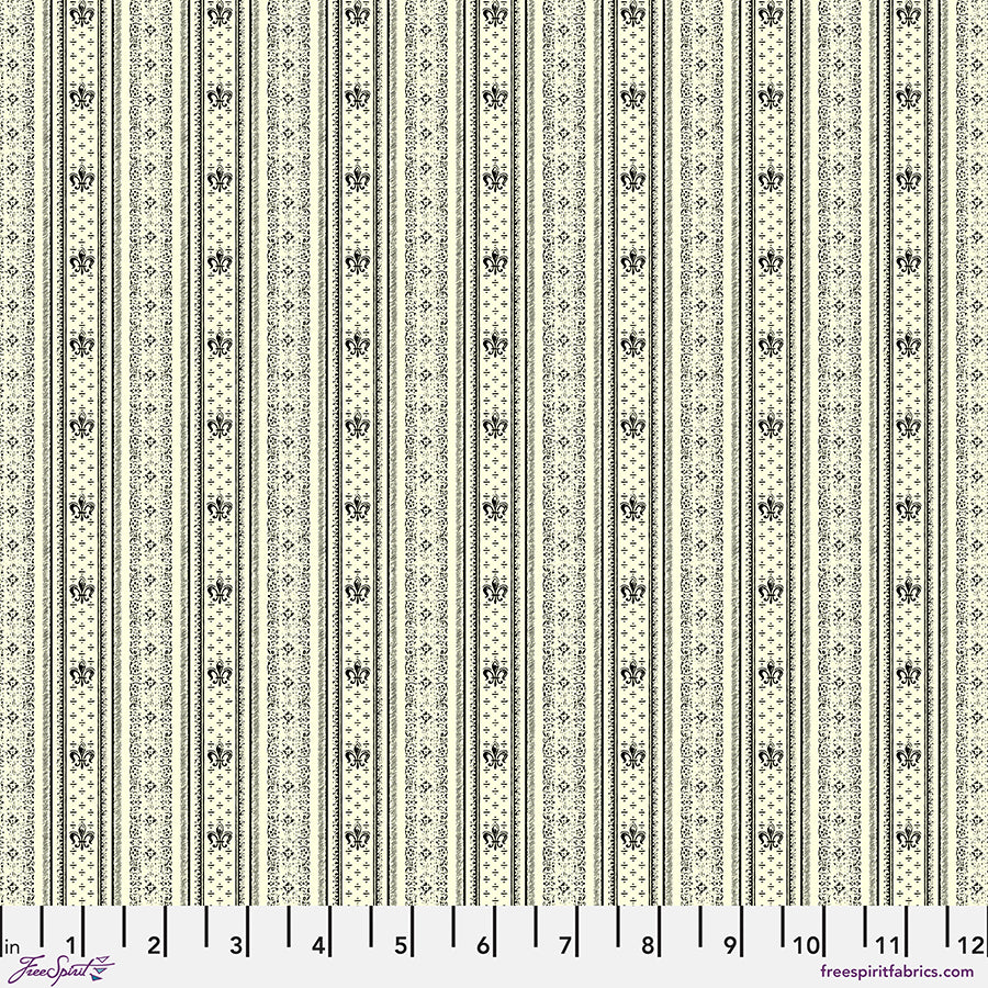 Vintage Cloth Quilt Fabric - Canals Stripe in Vondel Cream/Black - PWSK081.VONDEL