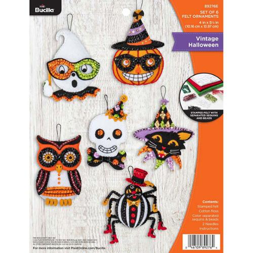 Vintage Halloween Felt Ornaments - 89276E