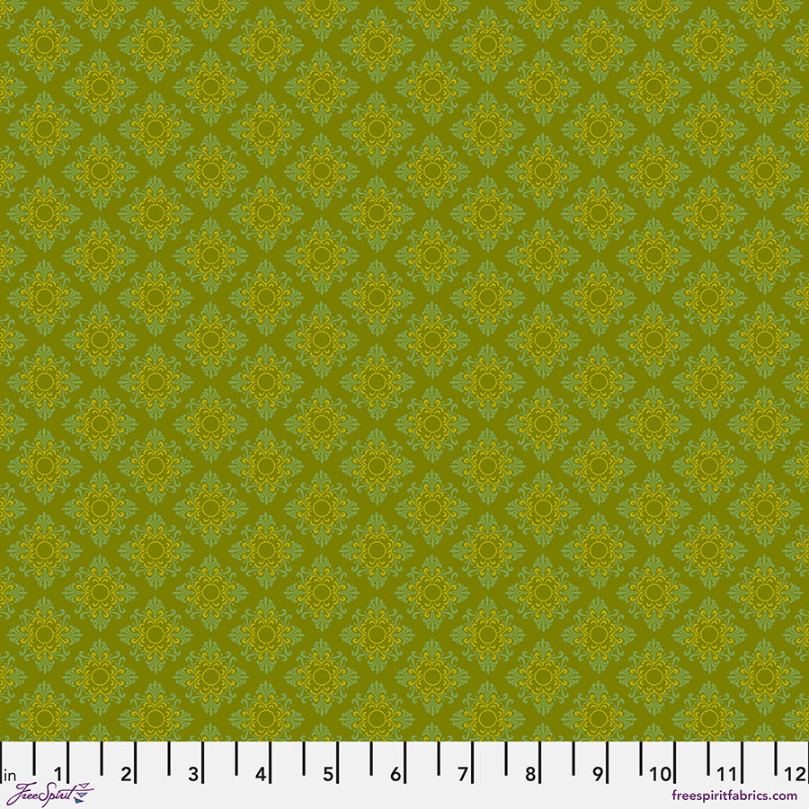 Vintage Cloth Quilt Fabric - Moss in Vondel Green - PWSK084.VONDEL