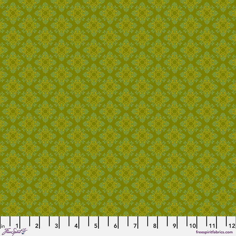 Vintage Cloth Quilt Fabric - Moss in Vondel Green - PWSK084.VONDEL