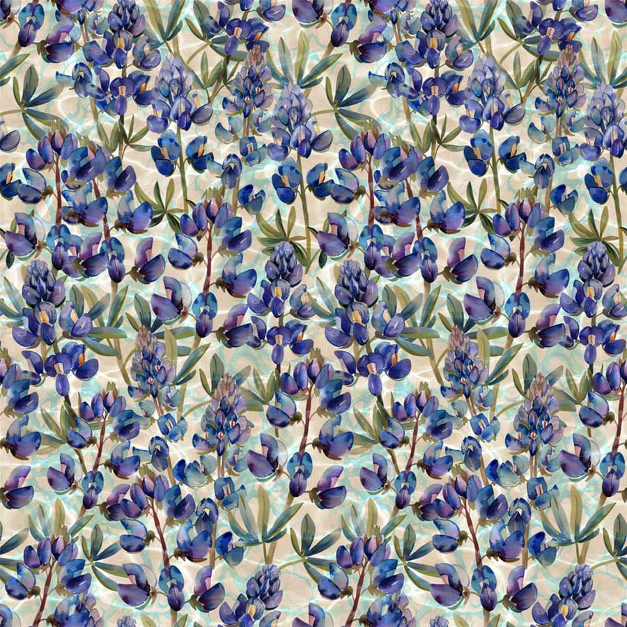 Water Lupine Quilt Fabric - Lupines in Blue - 4504-122