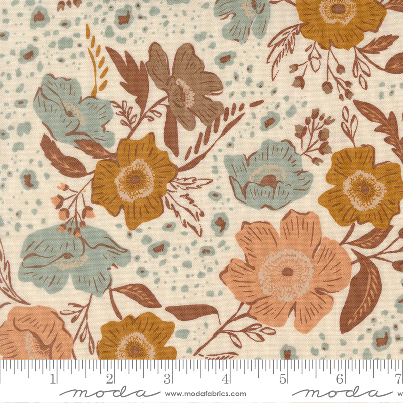 Wellspring Quilt Fabric - Flora Flourish in Eggshell Multi - 45670 11