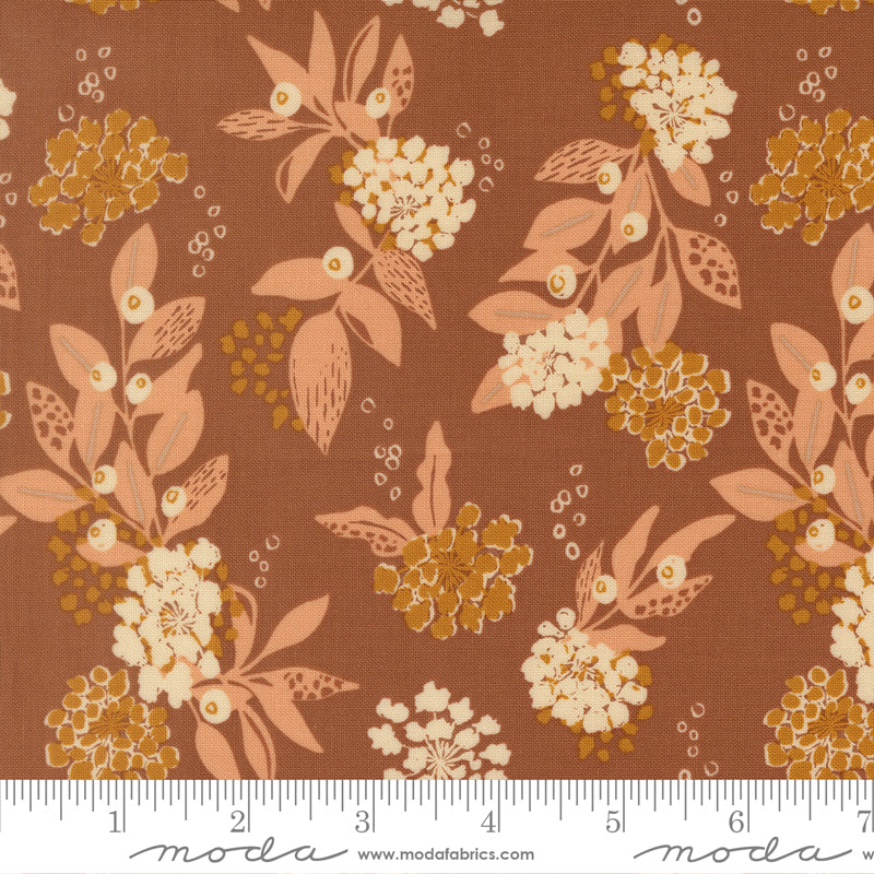 Wellspring Quilt Fabric - Inflorescence in Dark Clay Brown - 45671 13