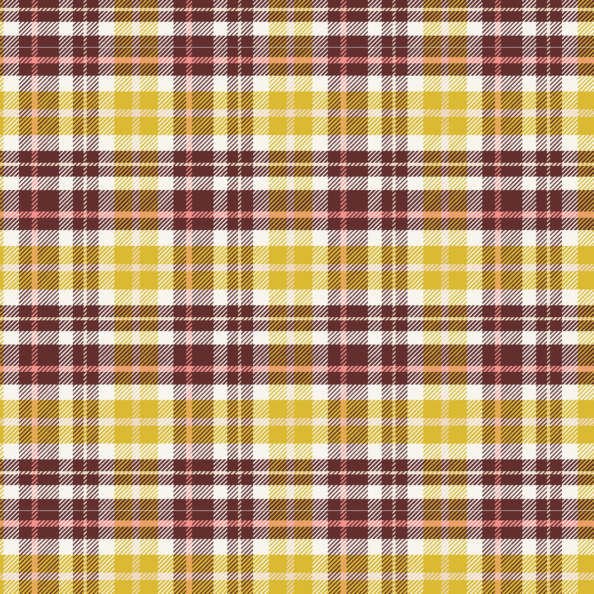Whimsy and Lore Quilt Fabric - Clad in Plaid in Why Are You Hiding Maroon/Gold- VD103-WA2