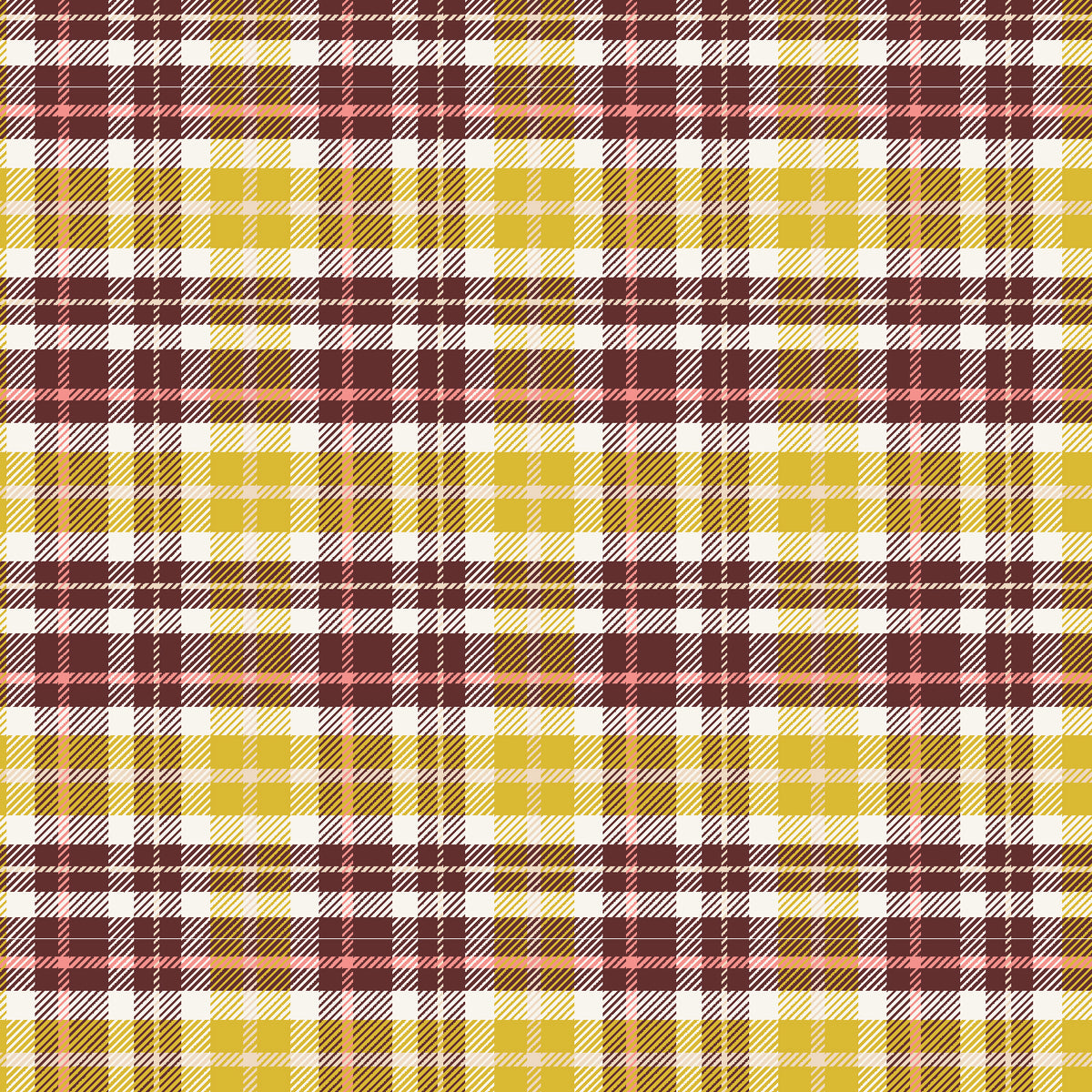 Whimsy and Lore Quilt Fabric - Clad in Plaid in Why Are You Hiding Maroon/Gold- VD103-WA2