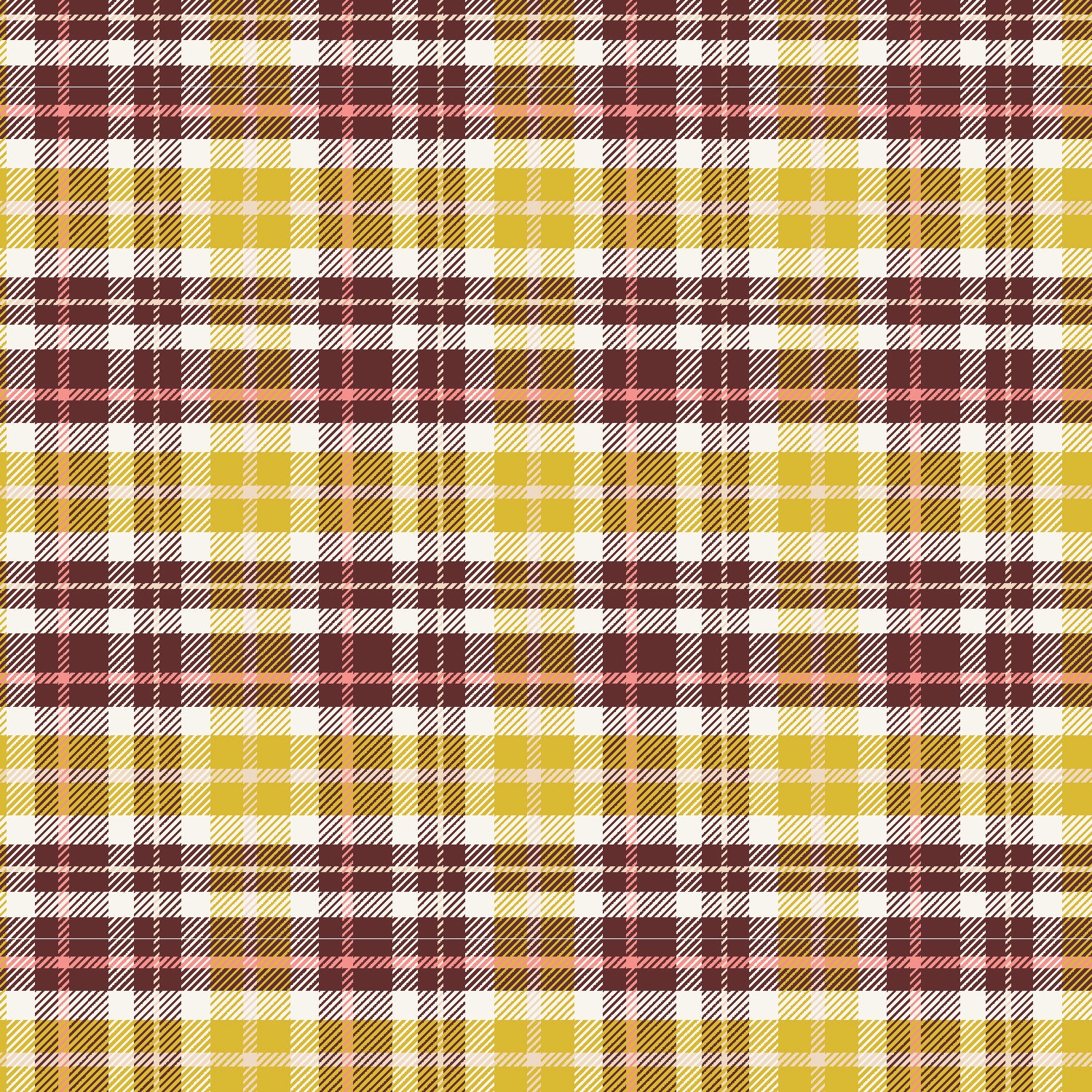 Whimsy and Lore Quilt Fabric - Clad in Plaid in Why Are You Hiding Maroon/Gold- VD103-WA2
