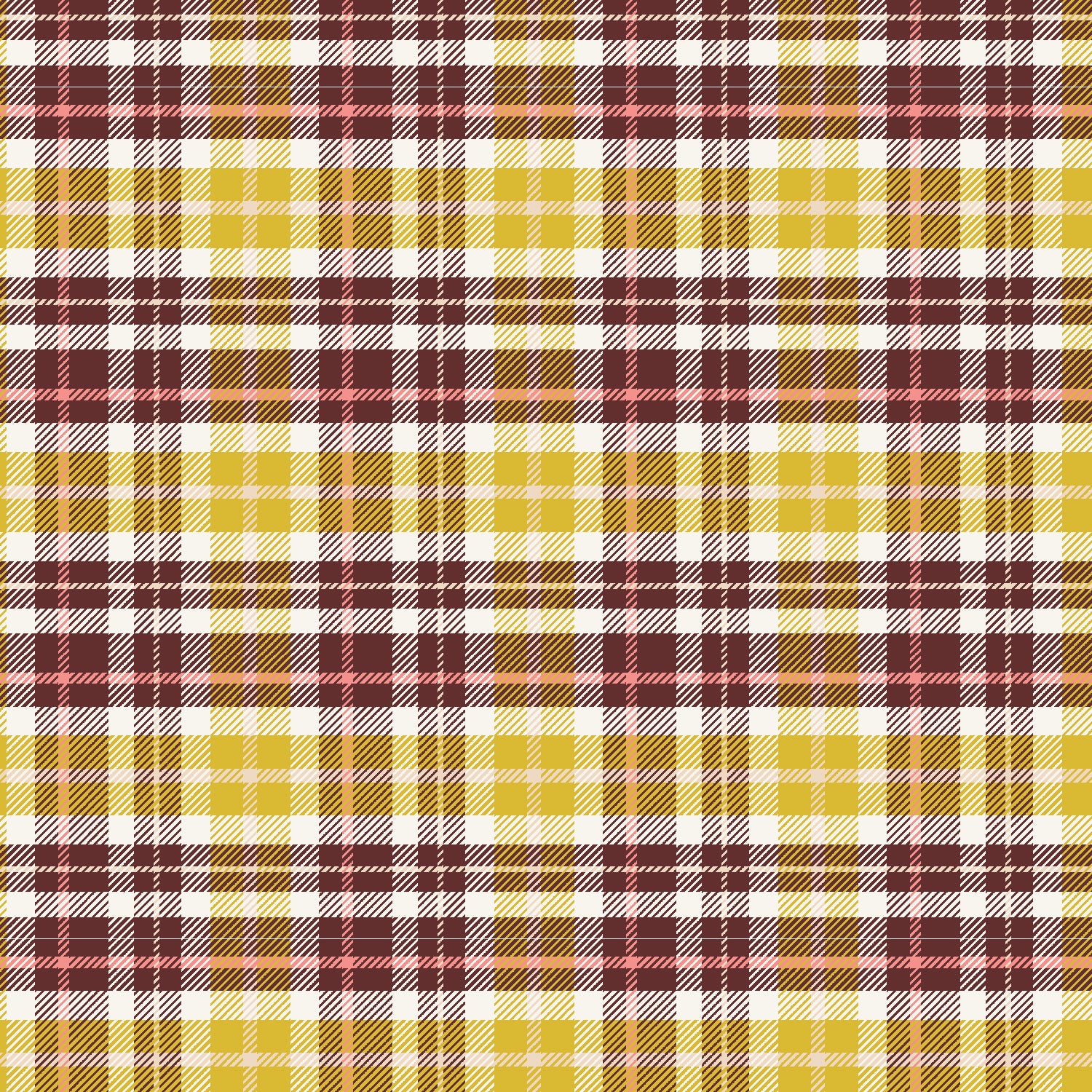 Whimsy and Lore Quilt Fabric - Clad in Plaid in Why Are You Hiding Maroon/Gold- VD103-WA2