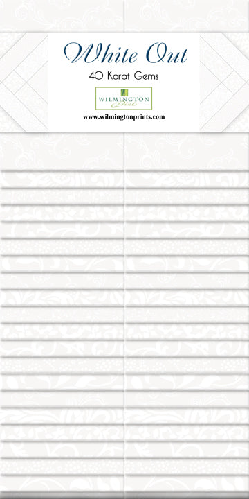 White Out Quilt Fabric - 40 Karat Gems White on White - set of 40 2 1/2" strips - 842-12-842