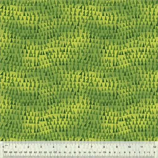 Wild North Quilt Fabric - Triangle Tops (Trees) in Leaf Green - 53938D-6