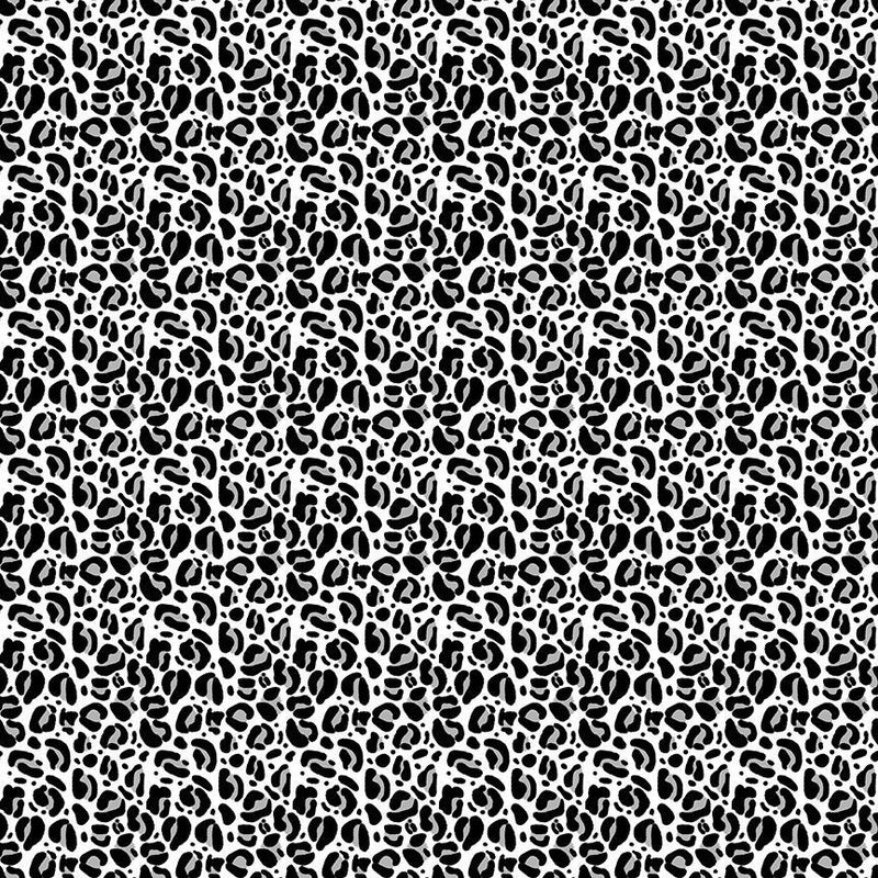 Wild Quilt Fabric - Leopard Print in Cloudy White with Black Spots - STELLA-DPJ3031 CLOUDY
