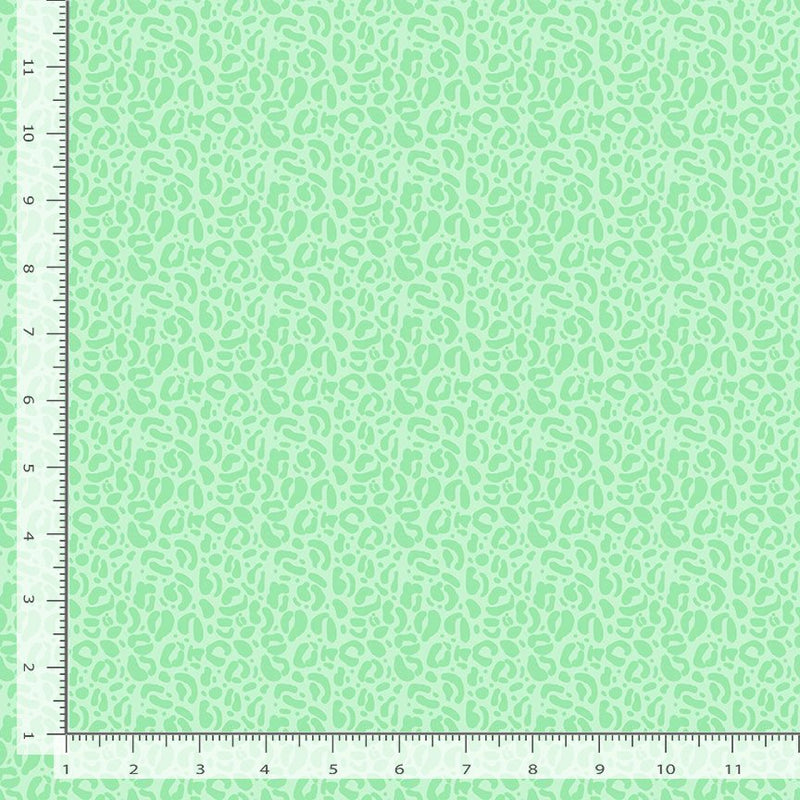 Wild Quilt Fabric - Leopard Print in Minty Green - STELLA-DPJ3031 MINTY