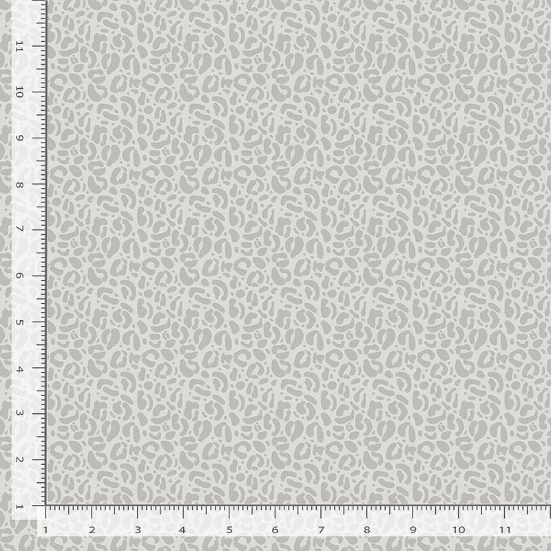 Wild Quilt Fabric - Leopard Print in Silver Gray - STELLA-DPJ3031 SILVER