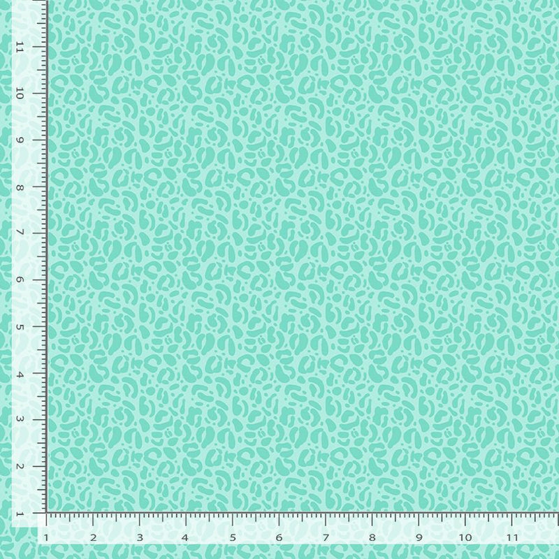 Wild Quilt Fabric - Leopard Print in Tide Turquoise - STELLA-DPJ3031 TIDE