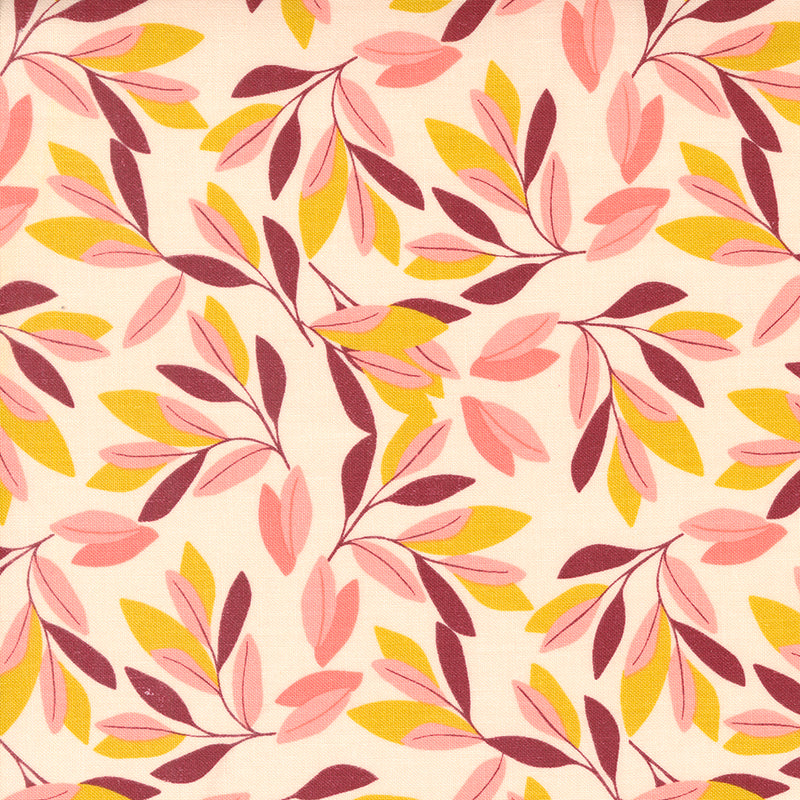 Willow Quilt Fabric - Leaves in Blush Pink - 36061 15