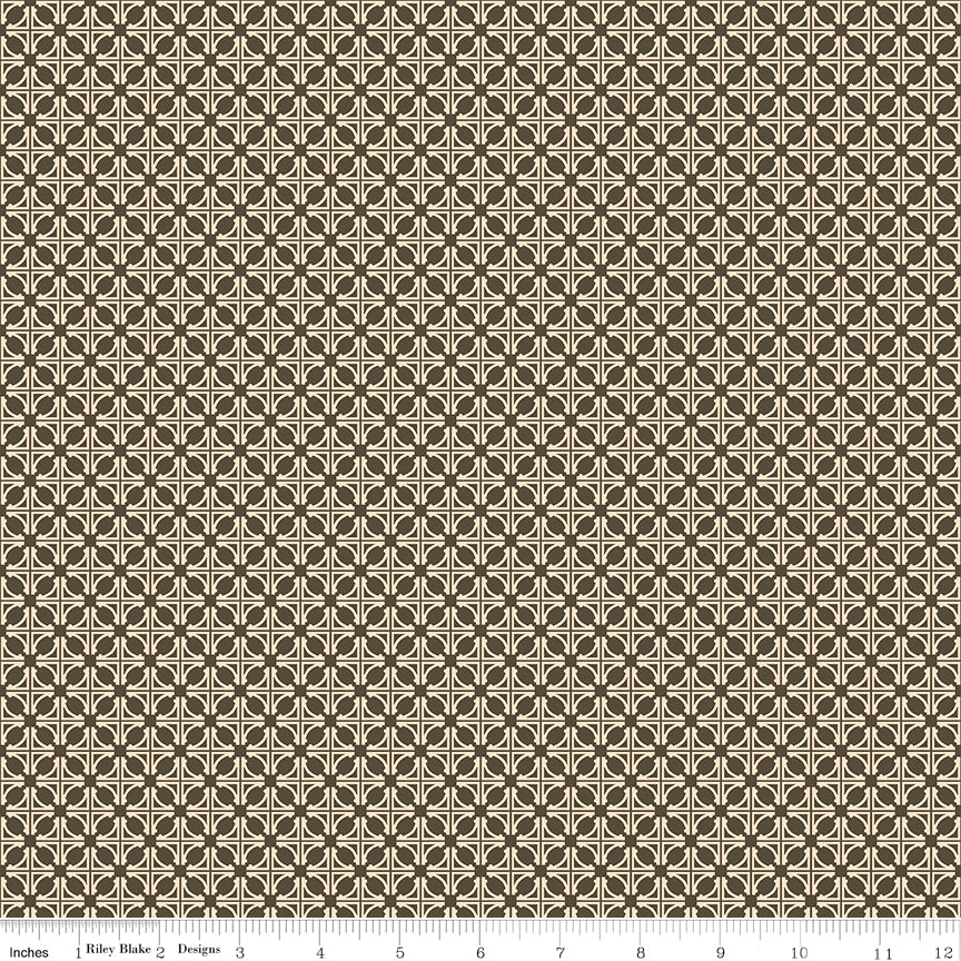 Winged Medley Quilt Fabric - Tile in Brown - C15916-BROWN