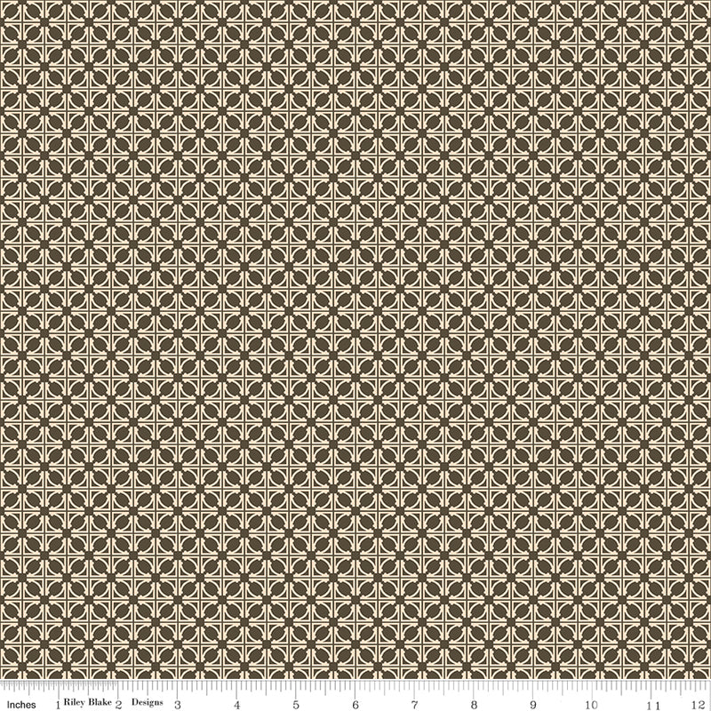Winged Medley Quilt Fabric - Tile in Brown - C15916-BROWN