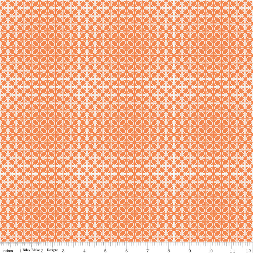 Winged Medley Quilt Fabric - Tile in Orange - C15916-ORANGE