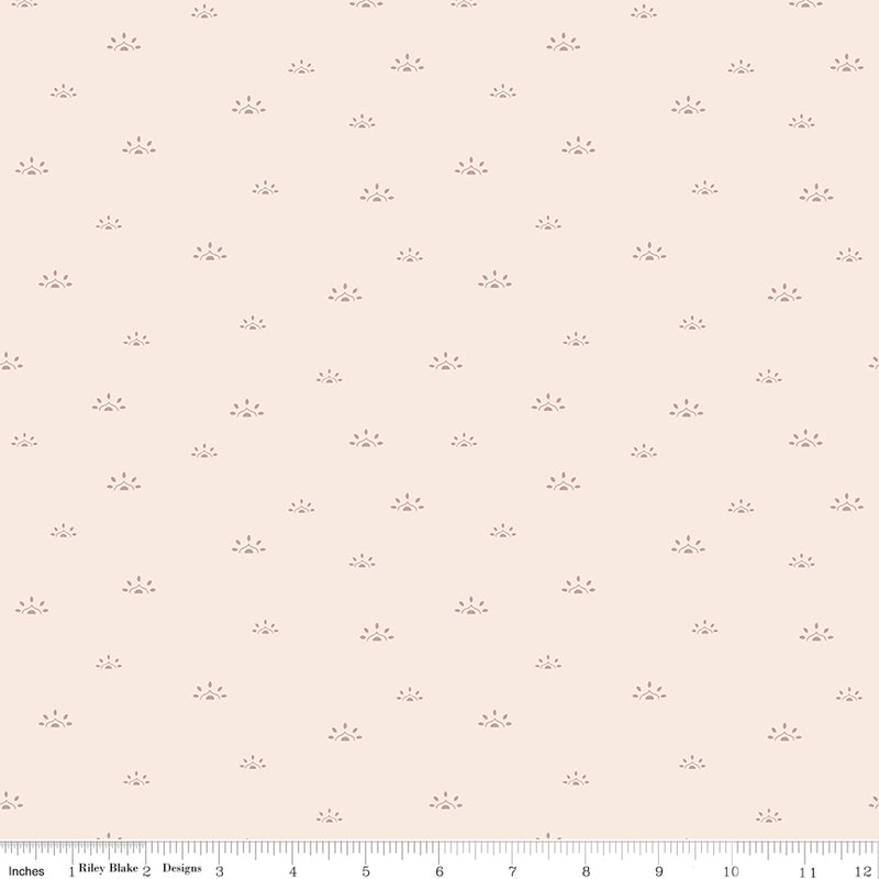 Winged Medley Quilt Fabric - Woodblock in Latte Cream - C15915-LATTE
