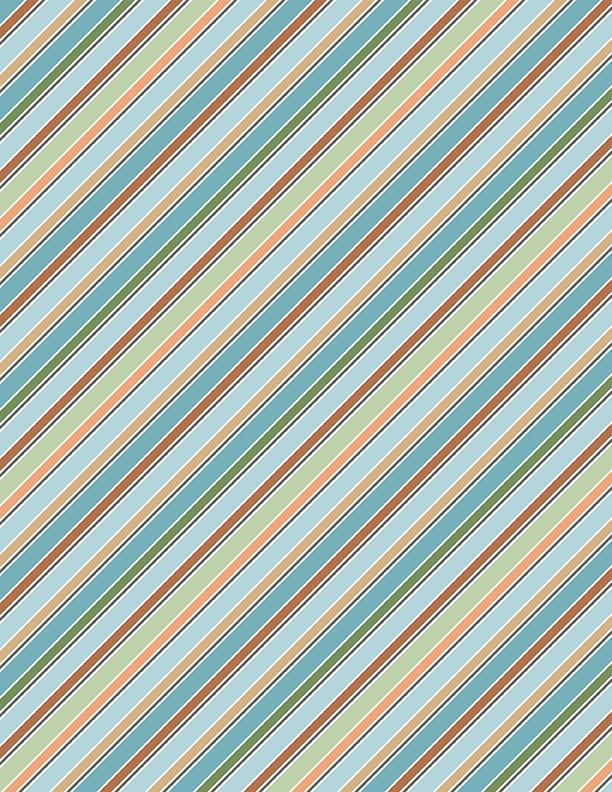 Winsome Critters Quilt Fabric - Diagonal Stripes in Multi - 3060 36260 442