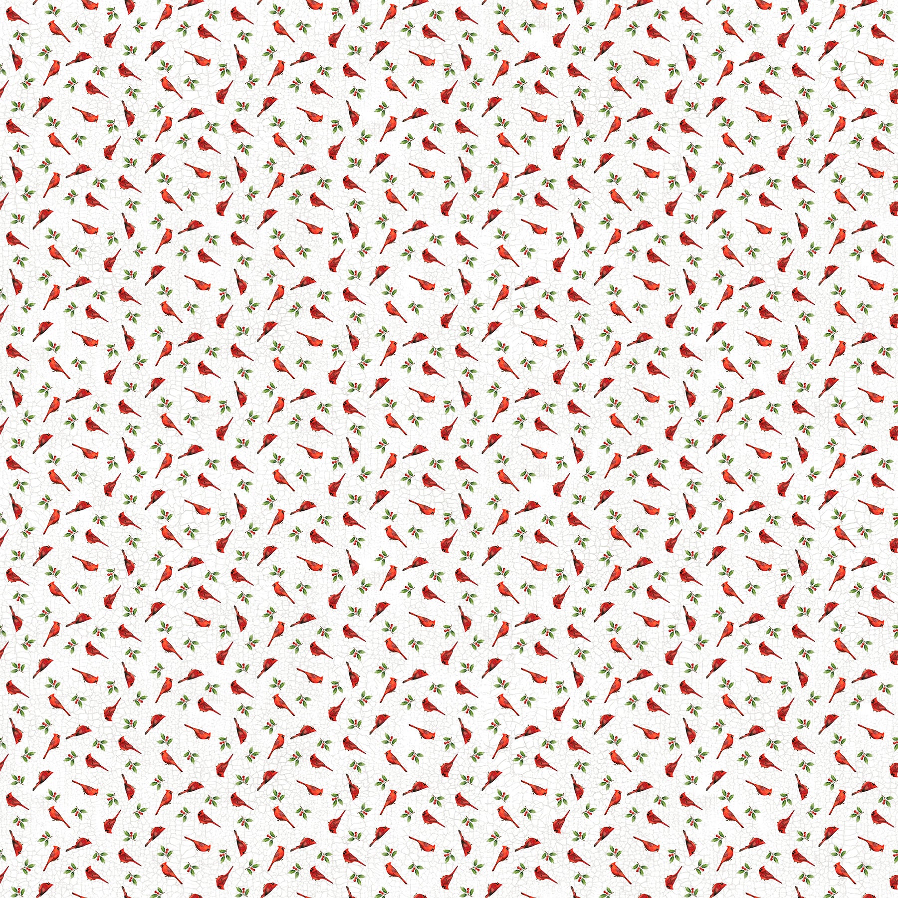 Winter Song Quilt Fabric -  Mini Birds in White/Multi - 27805-10