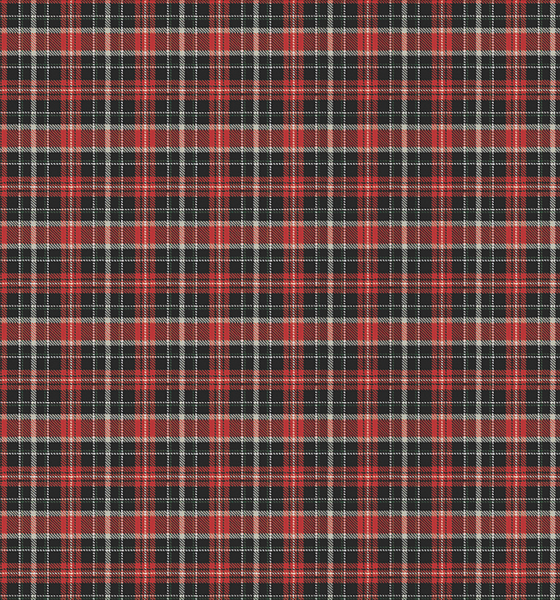 Winter Song Quilt Fabric -  Plaid in Black/Red - 27808-24