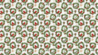 Winter Song Quilt Fabric -  Wreaths in White/Multi - DP27803-10