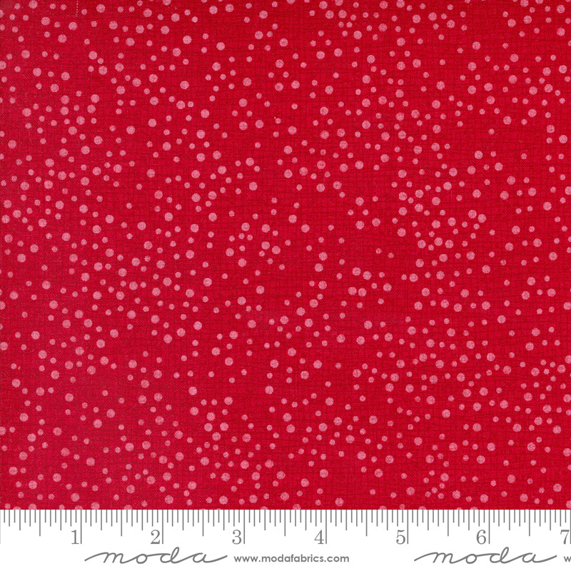 Winterly Quilt Fabric - Thatched Dotty in Crimson Red  - 48715 43