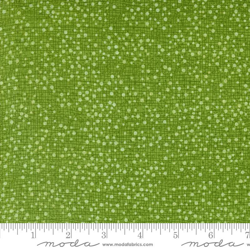 Winterly Quilt Fabric - Thatched Dotty in Grass Green  - 48715 197
