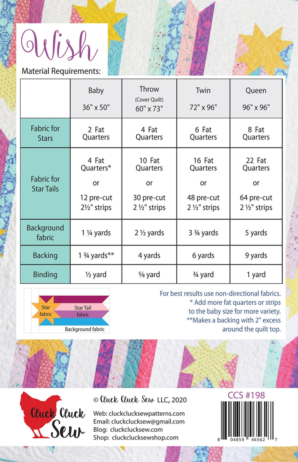 Wish Quilt Pattern by Cluck Cluck Sew - CCS198