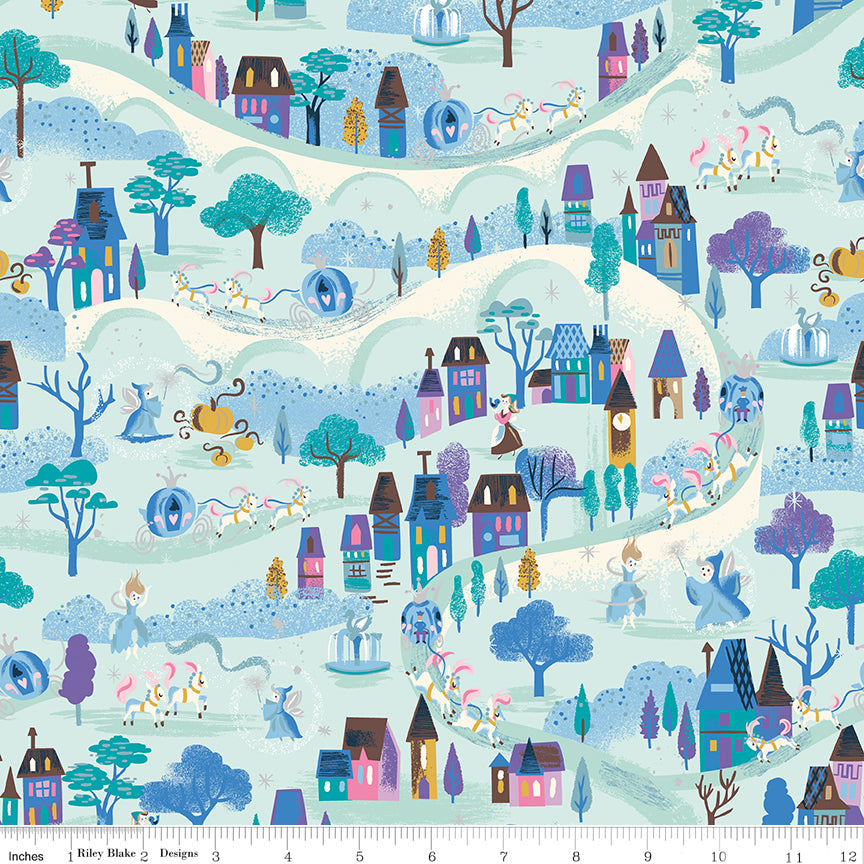 Wishes Quilt Fabric - Moonlight in Bleached Denim Blue Sparkle - SC18072-BLEACHEDDENIM