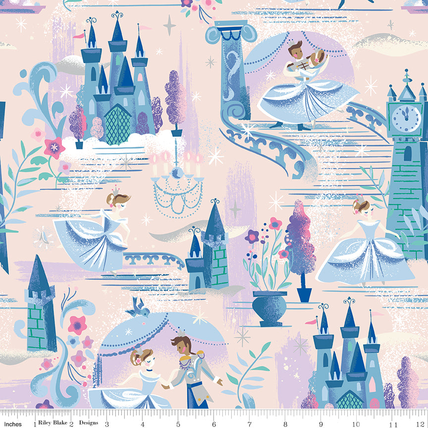 Wishes Quilt Fabric - The Ball in Ballerina Pink Sparkle - SC18070-BALLERINA