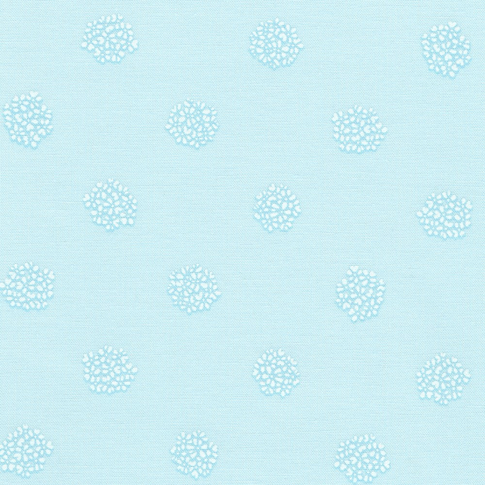 Wishwell Alabaster Hues Quilt Fabric - Floral Puff in Sky Blue - WEL-23352-63 SKY