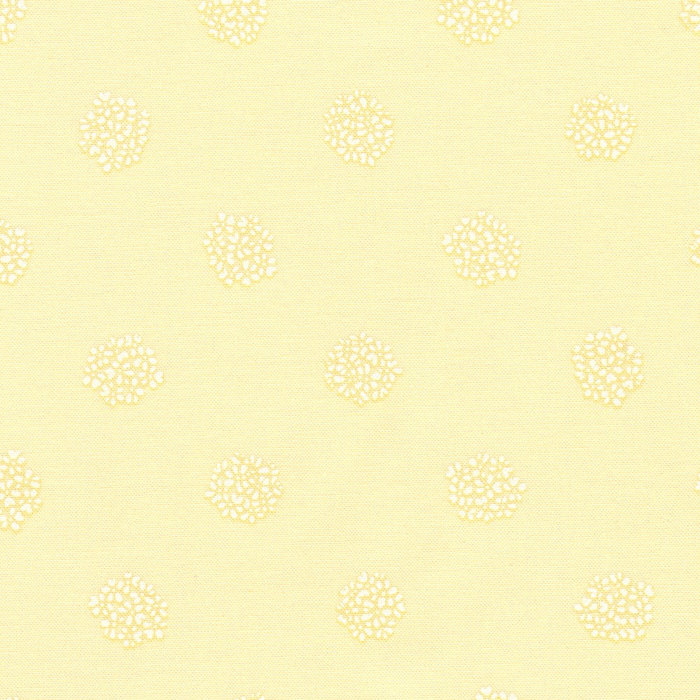Wishwell Alabaster Hues Quilt Fabric - Floral Puff in Sunshine Yellow - WEL-23352-130 SUNSHINE