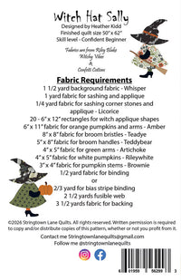 Witch Hat Sally Quilt Pattern - P325-WITCHHATSALLY