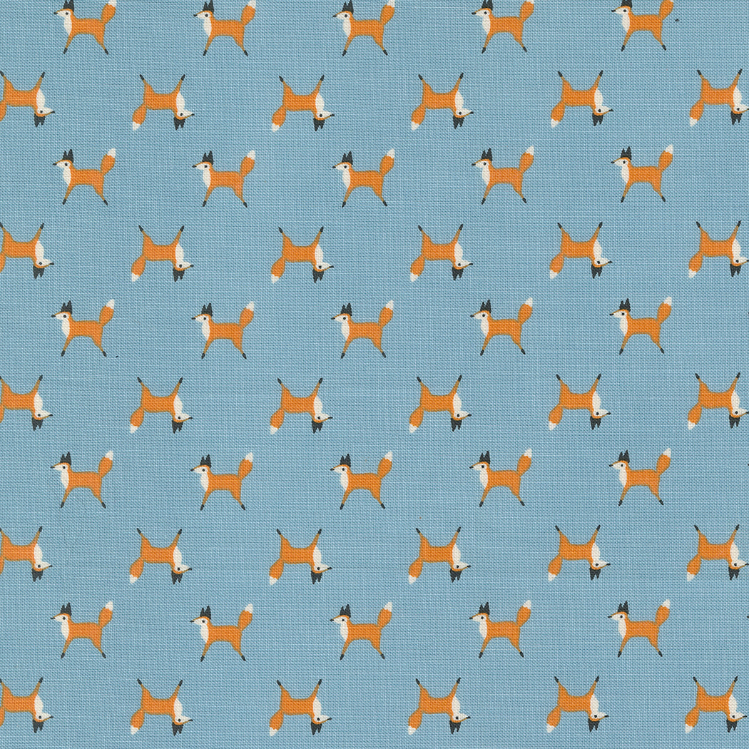 Woodland Wonder Quilt Fabric - Fox Trot in Sky Blue - 48394 16