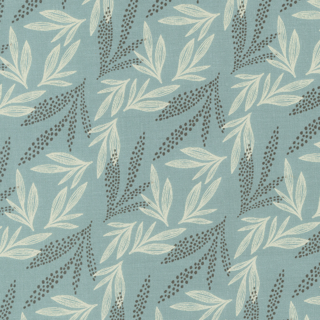 Woodland and Wildflowers Quilt Fabric - Leaf Lore in Bluestone Aqua - 45584 17