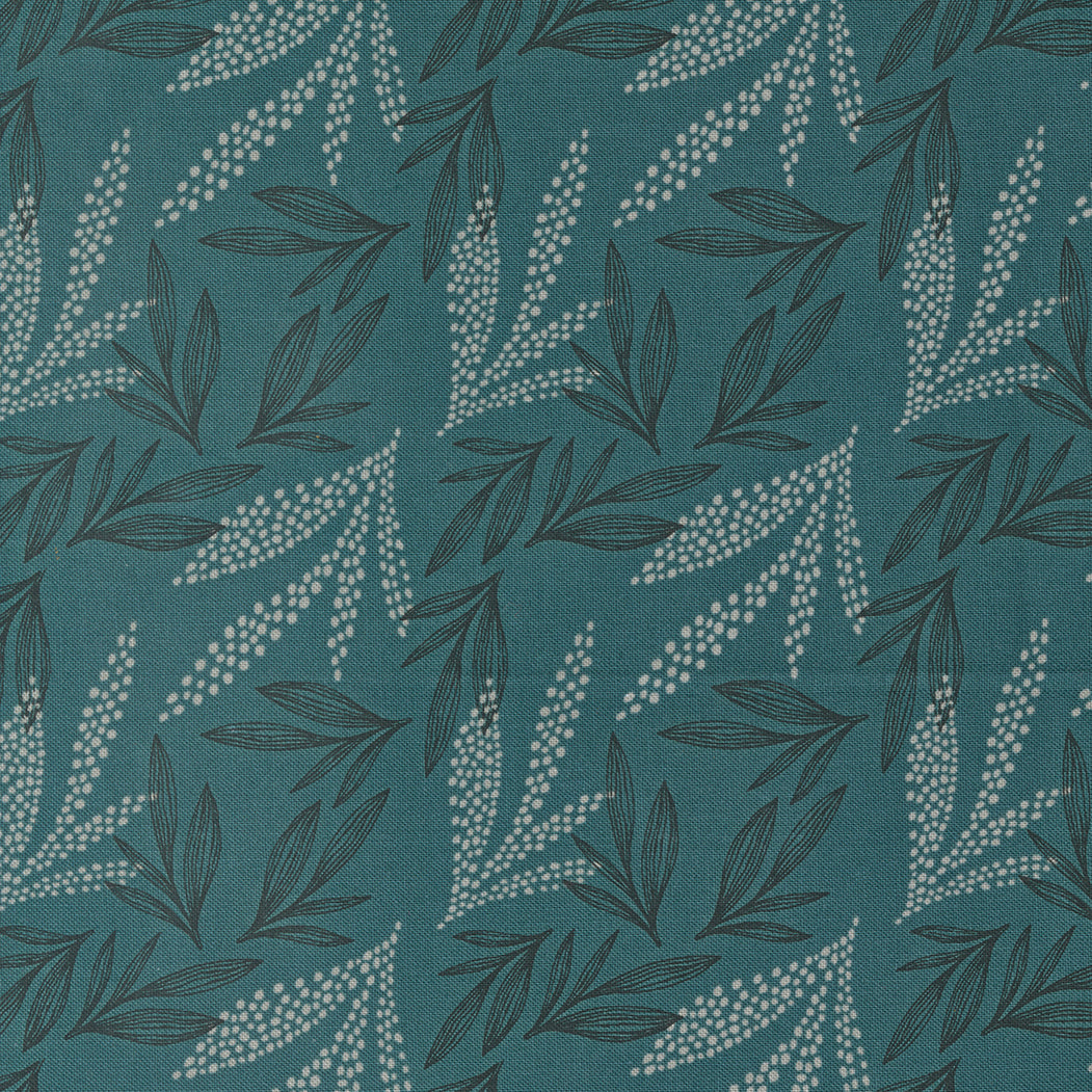 Woodland and Wildflowers Quilt Fabric - Leaf Lore in Dark Lake Blue - 45584 18