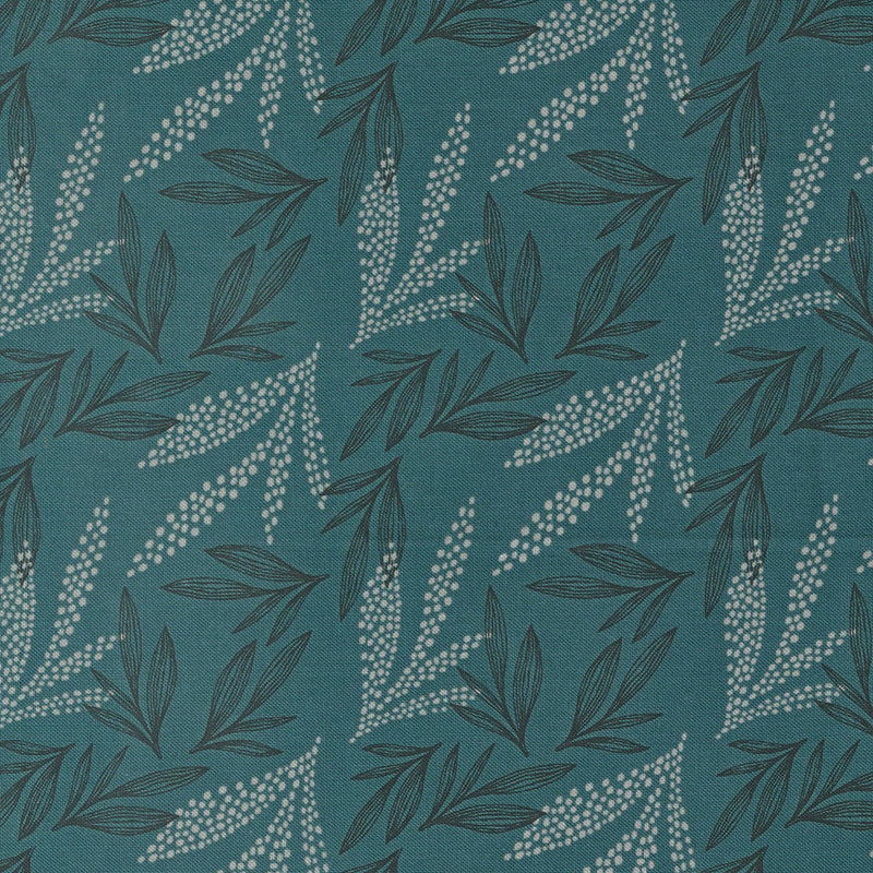 Woodland and Wildflowers Quilt Fabric - Leaf Lore in Dark Lake Blue - 45584 18