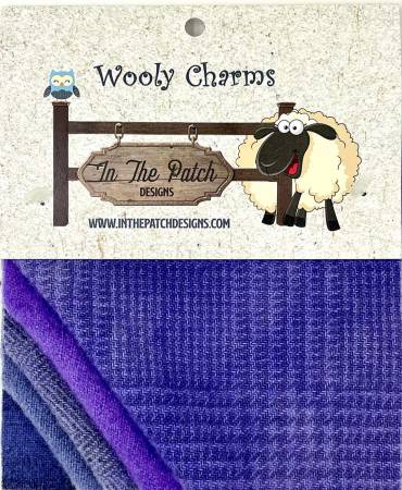 Wooly Charms - Purples - set of five 5" wool squares - WC5719