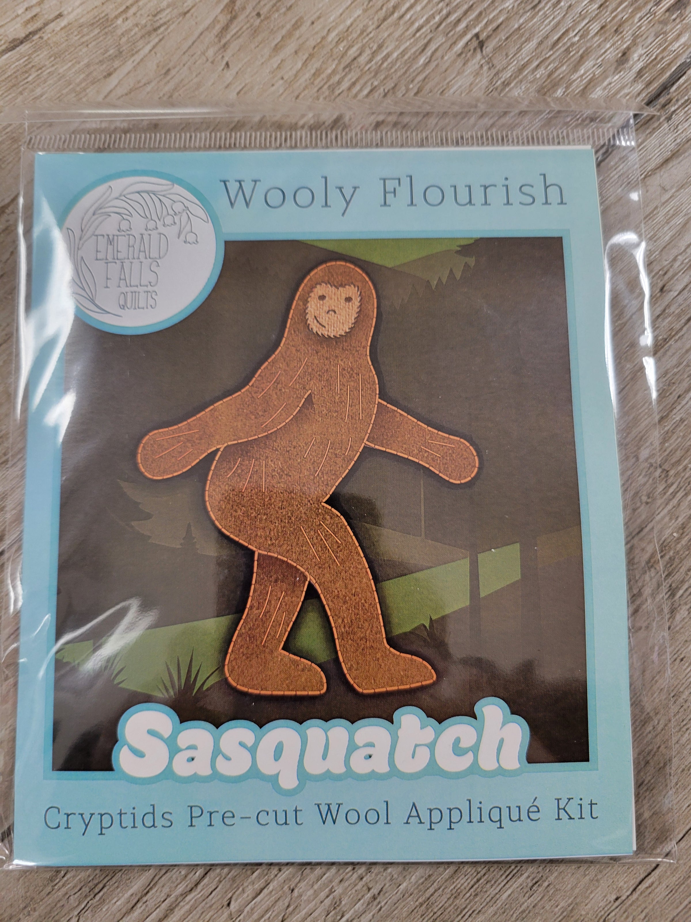 Wooly Flourish Cryptids Sasquatch Wool Applique Kit by Lynn Christiansen - WFSASQUATCH